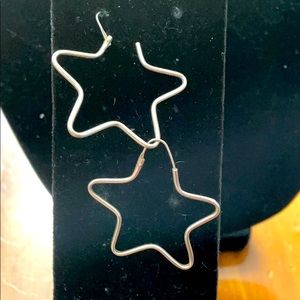 Pretty sterling star-shaped hoop earrings
